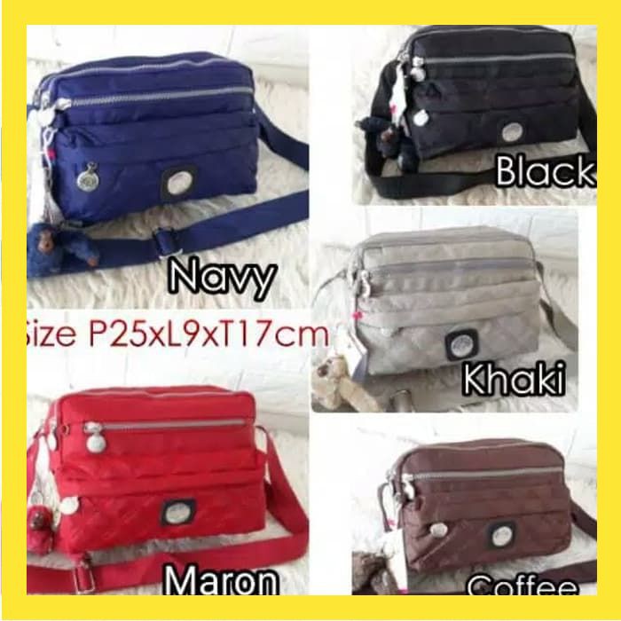 TAS SLEMPANG WANITA KLIPING BORDIR IMPORT 4 RUANG SELEMPANG SIMPLE ELEGAN CASUAL KECIL FS024