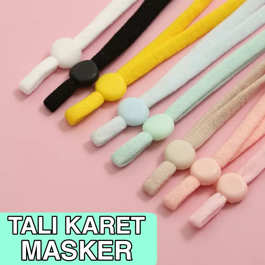 Tali Karet Masker dengan Stopper - Karet Elastis Stop Mask 1pc (klik kelipatan 2)