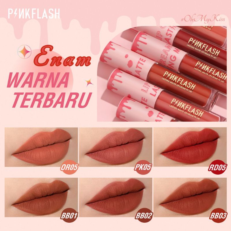 Pinkflash LIPCREAM Melting Matte Lipsmatte Pink Flash Lipstick Matte Lipstik Matte Lipstick Cair