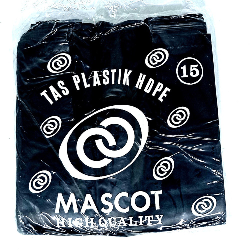 Tas Kantong plastik kresek Hitam MASCOT ukuran 15/17/24/28