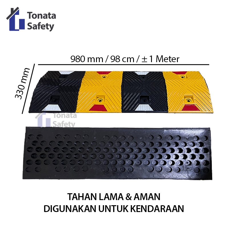 Rubber Speed Bump / Polisi Tidur Karet Dengan Scotlight 1 Meter