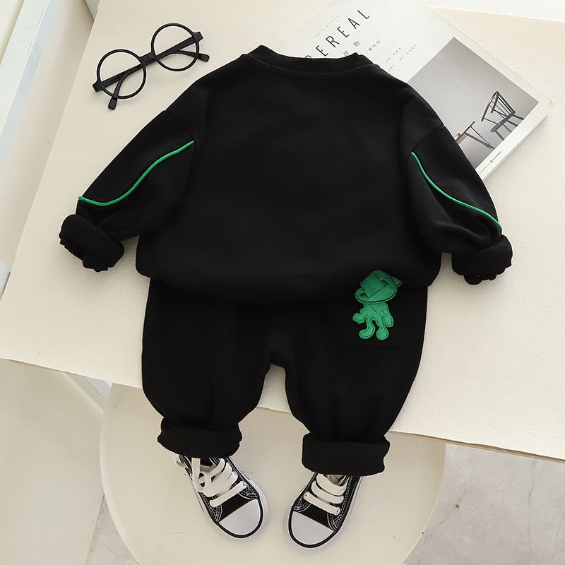 [COD] Setelan anak korea / setelan laki laki Motif BLACK YEZAIZY Usia 1-4 Tahun / setelan impor