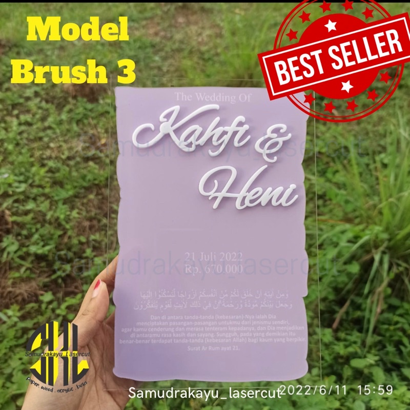 Akrilik Brush Custom Nama Mahar