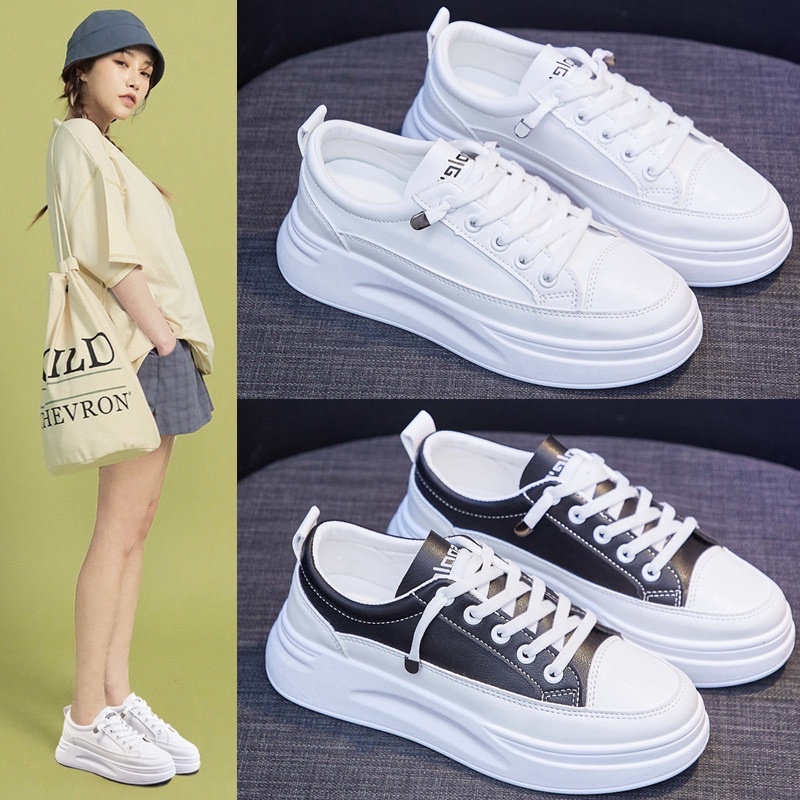 &quot;FREE BOX&quot; LV0081 Sepatu Sneakers Wanita Casual Polos  PU