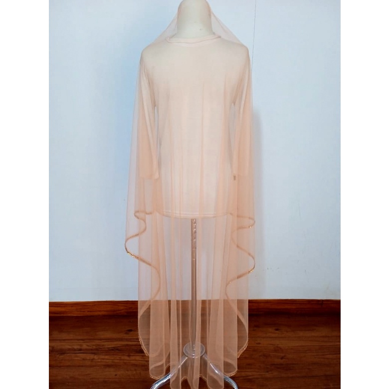 Slayer veil pengantin/kerudung pengantin/hijab pengantin elegan/Veil pengantin/jilbab pengantin MOCCA