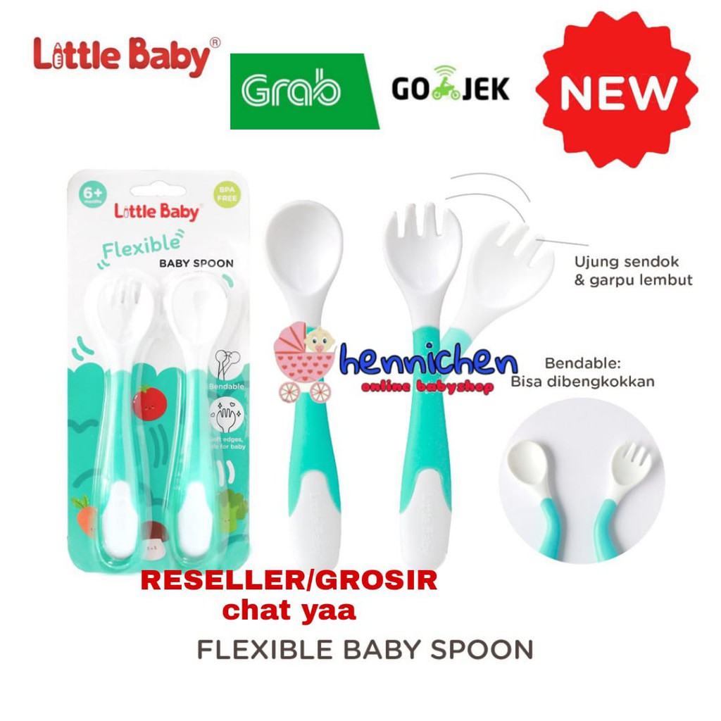 Little Baby FBS0321 Flexible Baby Spoon &amp; Fork - Sendok Garpu Bayi