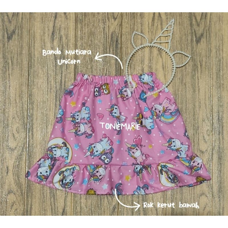 ROK ANAK PEREMPUAN USIA 3 - 5 TAHUN / ROK ANAK UNICORN / ROK BAYI PEREMPUAN / ROK LEBARAN 1 SET