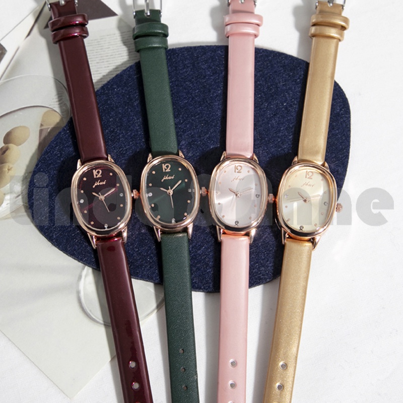 Jam Tangan Wanita Analog Korea Klasik Dan Elegan Strap Pu Fashion Import