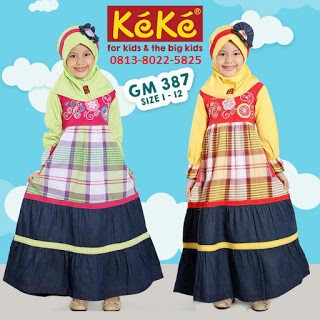 Baju Gamis Anak Muslimah Keke GM 387 Set