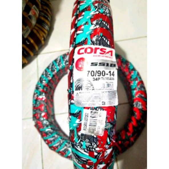 Ban tubeles matic CORSA ukuran 70/90 Ring 14 gratis pentil