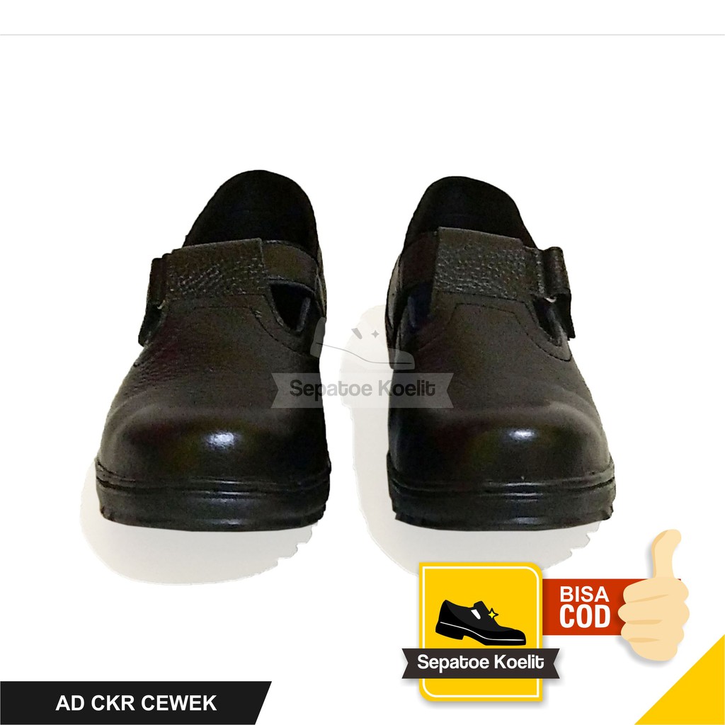 SEPATU SAFETY CEWEK SEPTI SAFETY WANITA KULIT ASLI SEKOLAH PROYEK UJUNG BESI