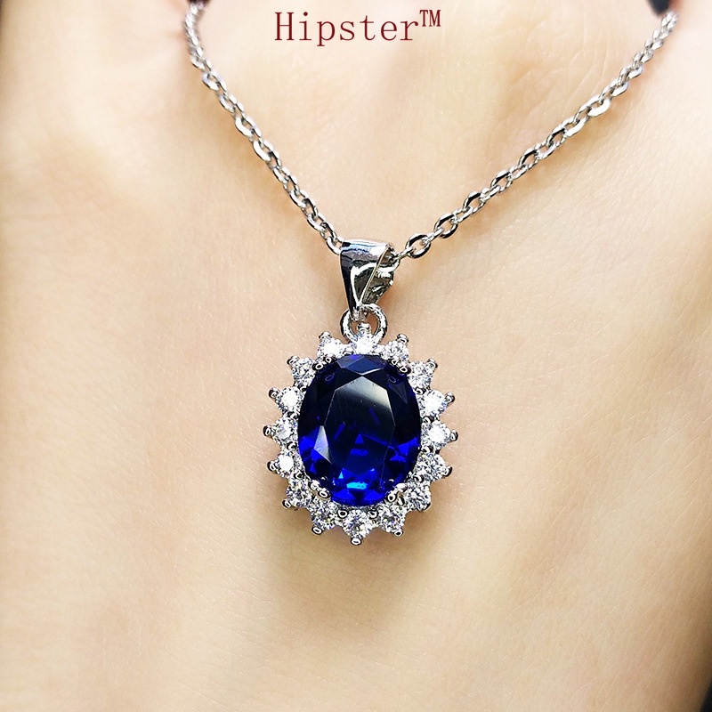 New Hot Sale Blue Crystal Jewelry Set Full Diamond SUNFLOWER Ornament Set