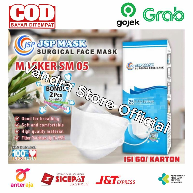 Masker Kf94 Putih Jsp mask isi 25pcs Semarang