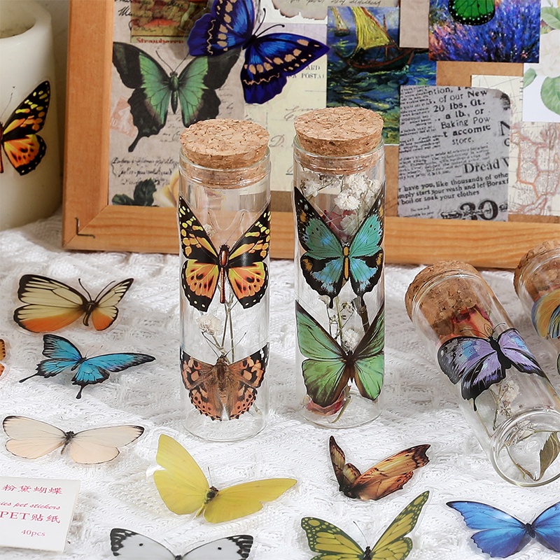 40pcs Stiker Butterfly Cantik Anti Air Untuk Dekorasi DIY