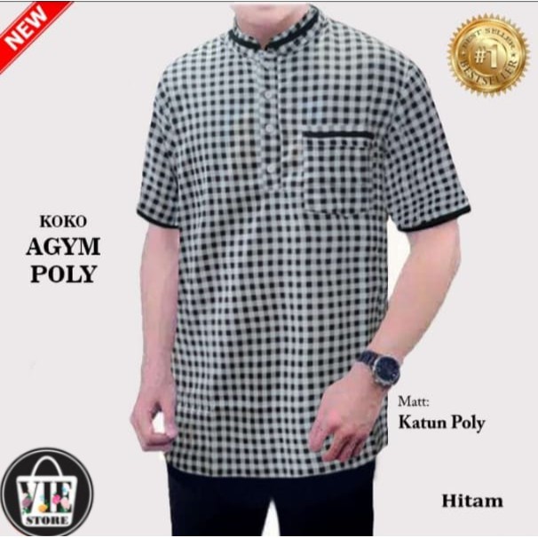 Baju Lebaran KOKO AGYM POLY/Kemeja Koko Pria/Baju Koko Pria Casual/Kemeja Koko Formal/Baju Koko Pria