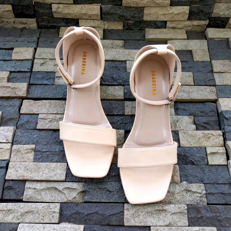 Shabrina Heels Olivia Cream Sepatu Big Size Jumbo 41-45