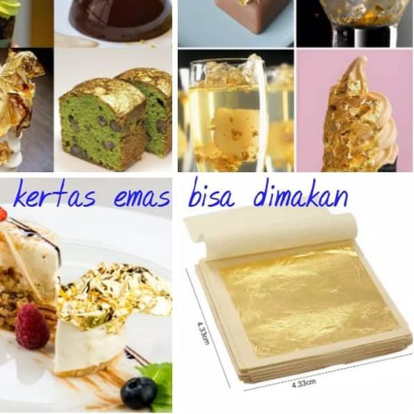 

░ << Terlaris >> kertas emas bisa dimakan isi 10 / edible gold sheet isi 10