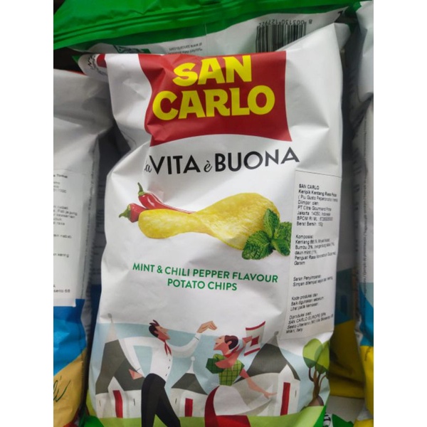 

SNACK IMPORT SAN CARLO VITA BUONA MIND &chilli FLAVOUR POTATO CHIPS