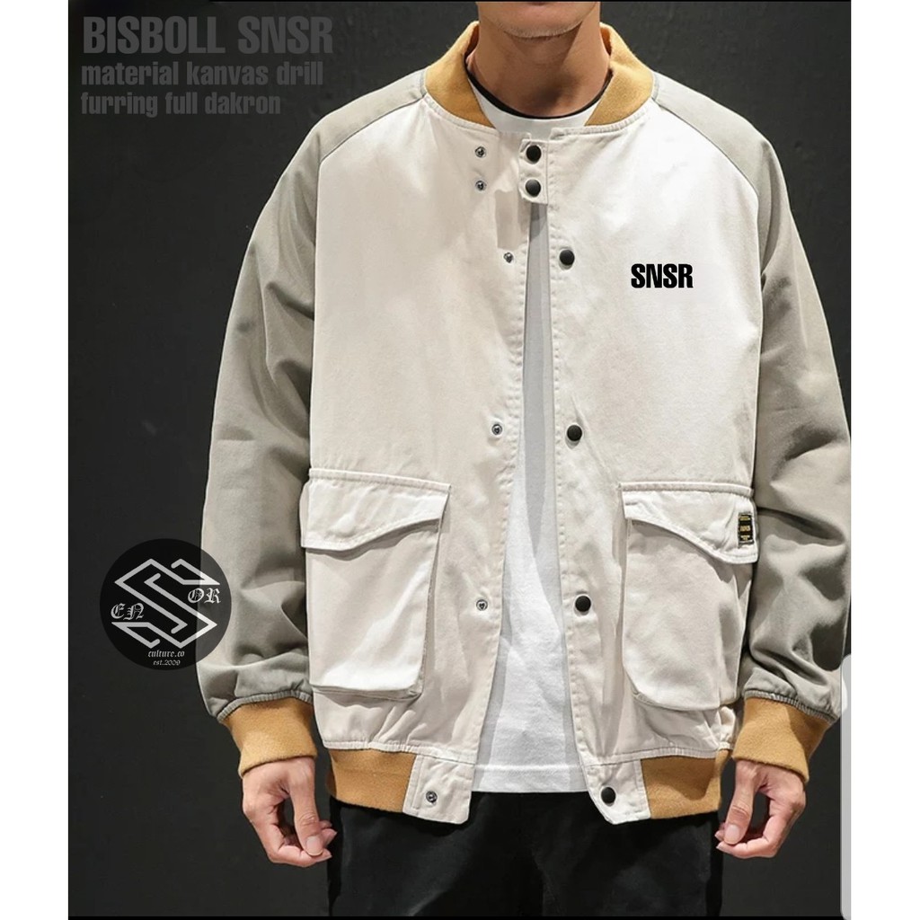 JAKET BISBALL BAHAN CANVAS // JAKET BISBALL TERBARU NON HOODIE ORIGINAL SENSOR