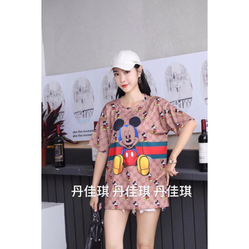 Kaos Import Mickey Minnie Daisy Print Dewasa PRINTING OVERSIZE/JUMBO