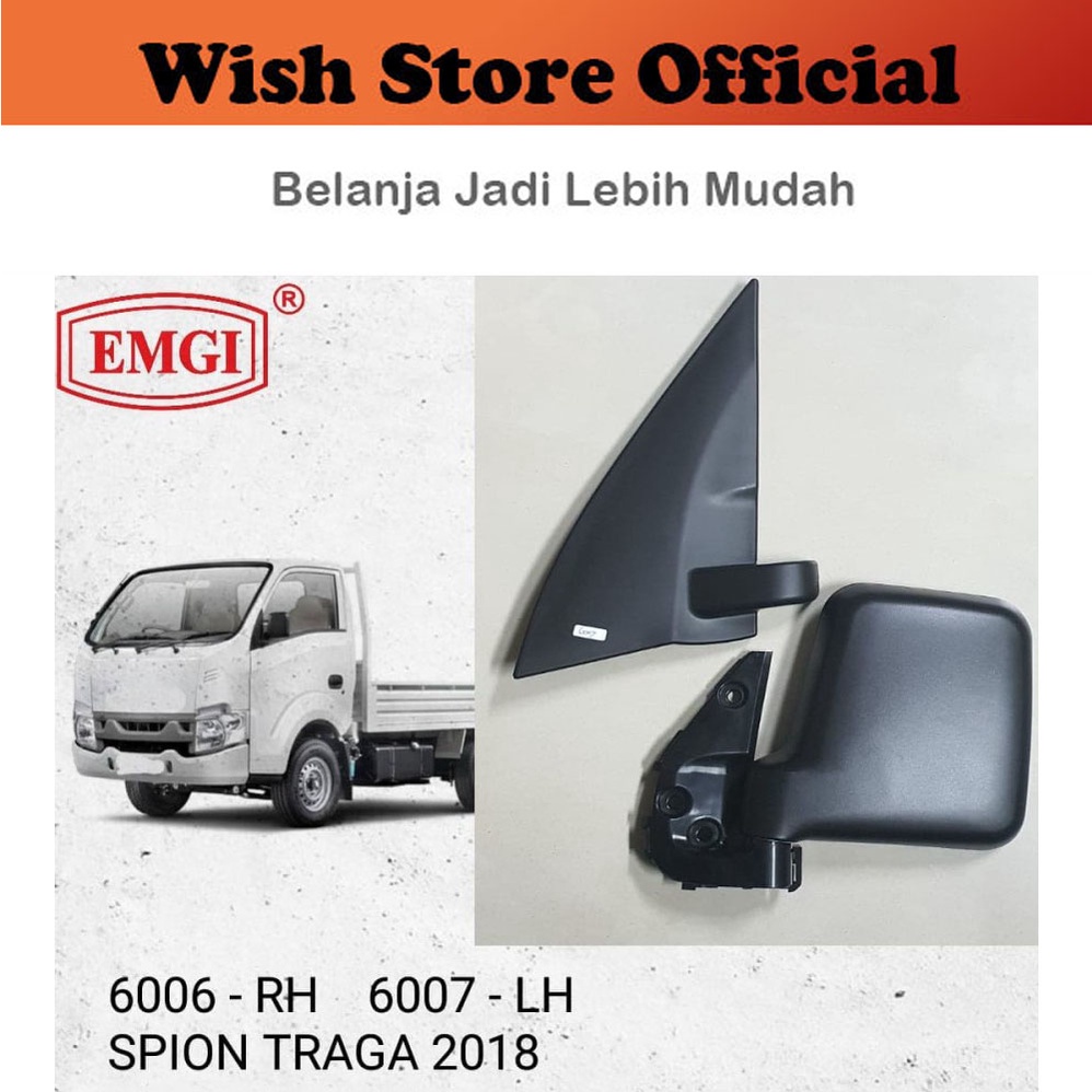 Kaca Spion Mirror Luar Isuzu Traga Hitam Manual Satuan EMGI