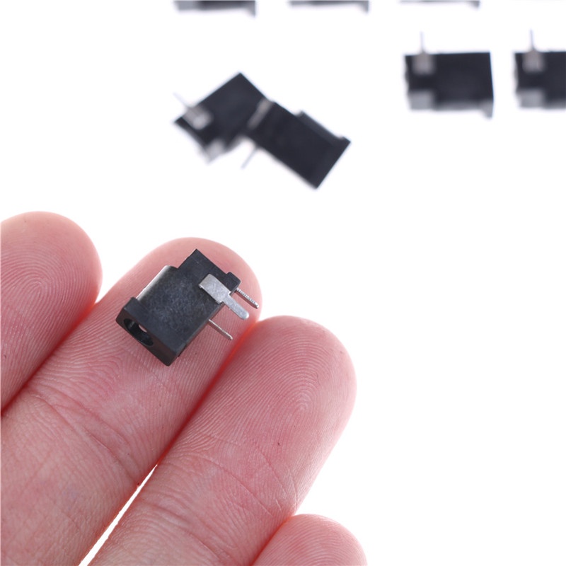 (LUCKID) 10pcs Soket Jack Power DC 3 Pin 3.5mm x 1.3mm Warna Hitam Untuk PCB