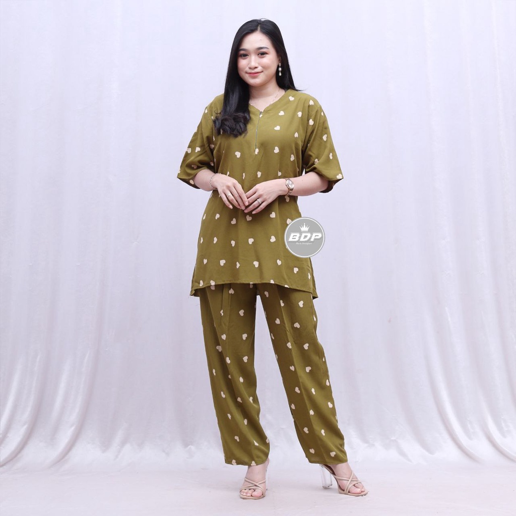 TERBARU | SETELAN BAJU TIDUR PIYAMA ARAB RENDA | ONE SET BUSUI | PIYAMA ARAB RENDA-ST lova ijo lumut