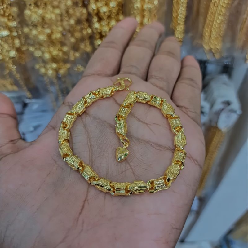 GELANG BAMBU DEWASA KUNING LAPIS EMAS GOLD DEWASA/PERHIASAN GELANG BAMBU LIMITED/GELANG BAMBU KUNING