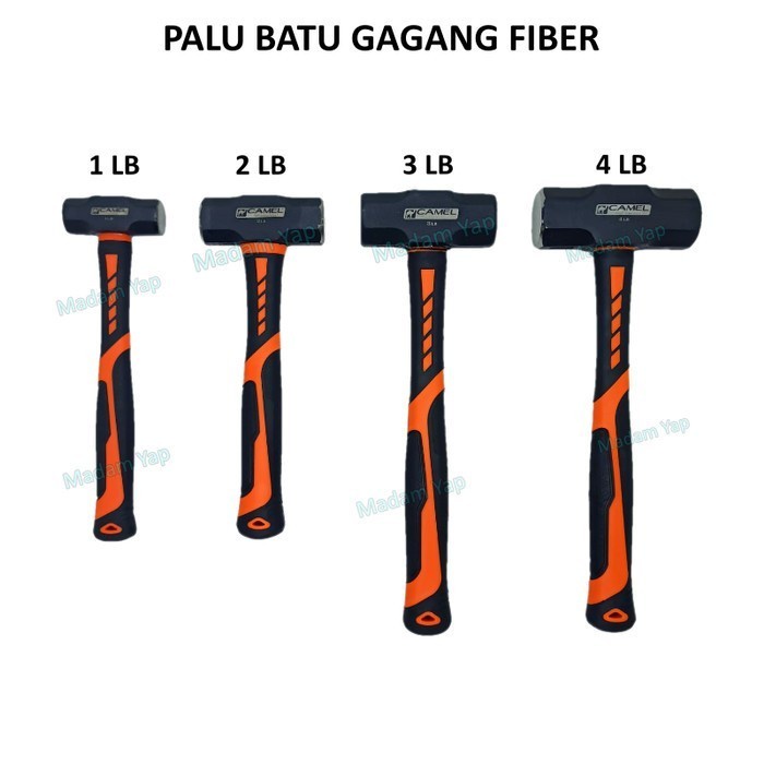 Palu Batu Bogem Godam Gagang Fiber CAMEL 4 LB 2 KG Bodem Kuat