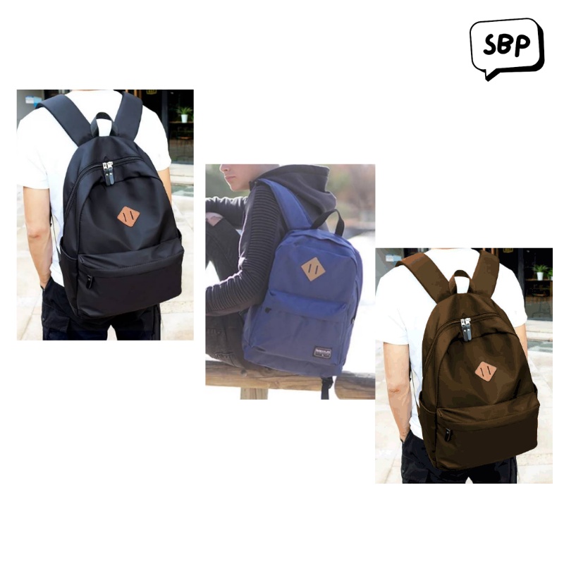 COD Tas Ransel Backpack Polos Premium Punggung Bahu Stylish Korea Sekolah Kuliah Kerja Multifungsi Pria/Wanita Terbaru SBP