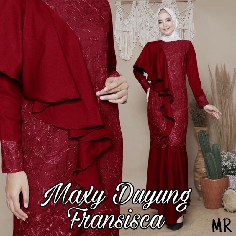 MAXY FRANSISCA DUYUNG, MOSCREPE BRUKAT PREMIUM, GAMIS HIJAB MUSLIM, MAXY DRESS