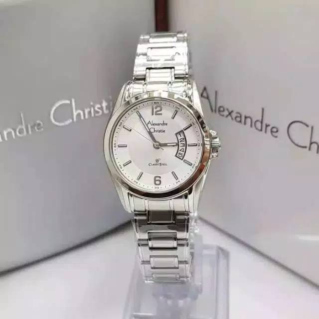 Jam Tangan Wanita Alexandre Ac8289 Silver dan Black