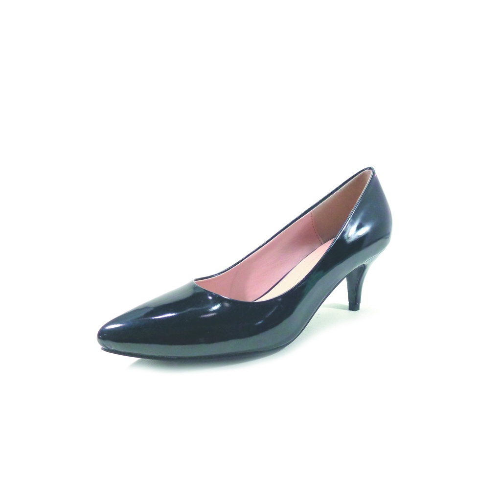 Workswell Sepatu Kerja Wanita Medium Heels 5cm Kode 396 Hitam Glosy