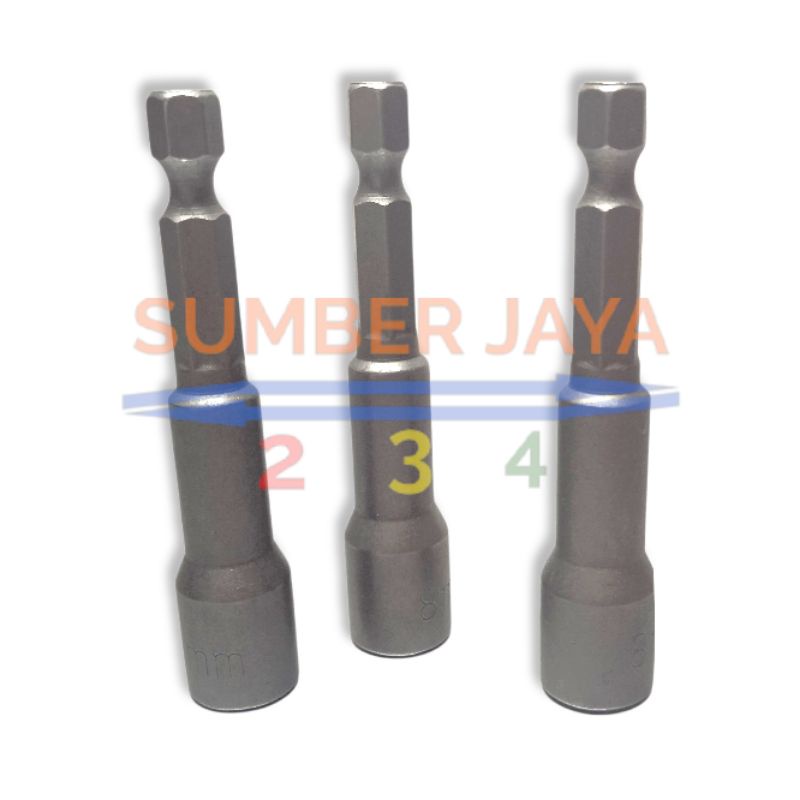Mata Baut Roofing 8 x 65mm Magnetic Hex Socket Nut Kunci Roofing Kunci Socket Roofing