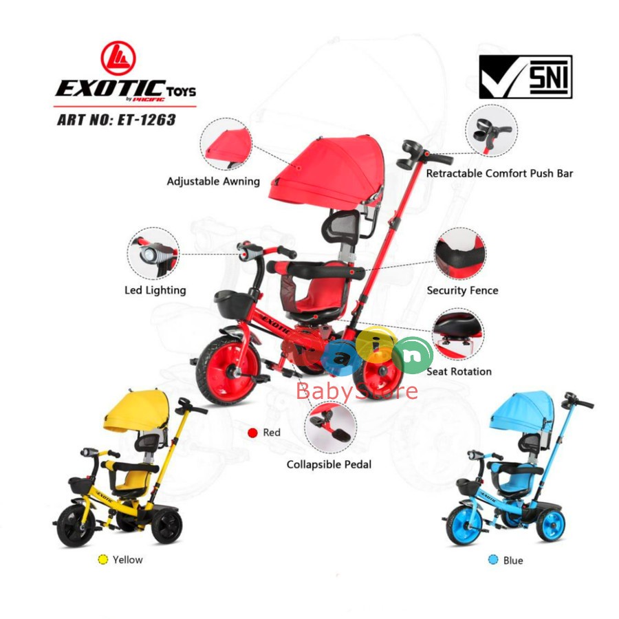 SEPEDA ANAK RODA TIGA EXOTIC ET-1263 || SEPEDA EXOTIC ET-1263