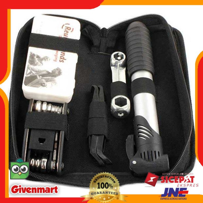 PERLENGKAPAN REPARASI SEPEDA TAMBAL BAN 16 IN 1 AKSESORIS SEPEDA ORIGINAL