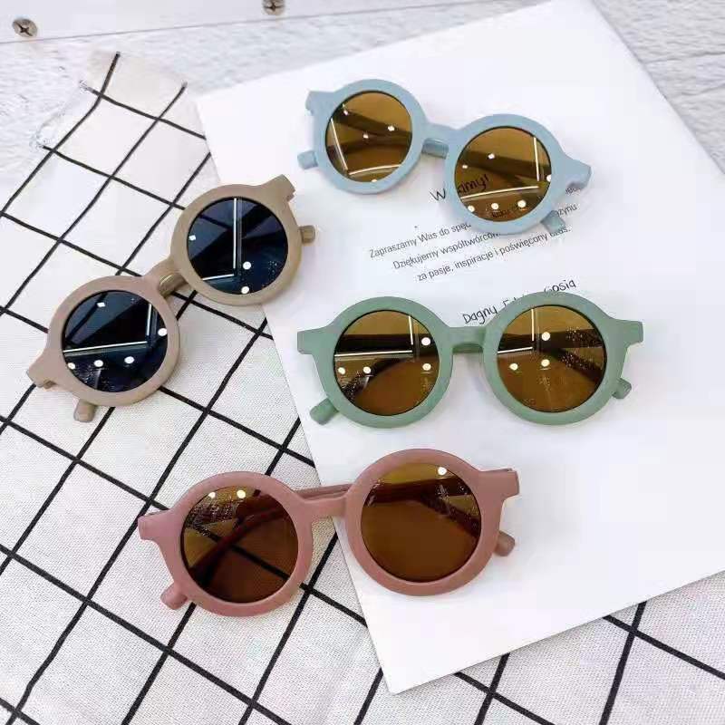 Kacamata Hitam Bingkai Bulat Anti Ultraviolet Anak/Laki-Laki Perempuan Fashion Import-7
