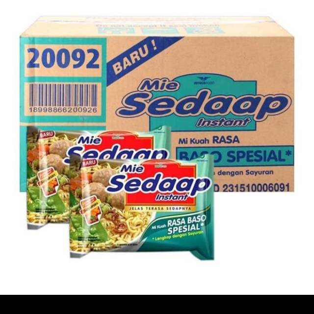 

Mie Sedaap Baso Spesial 1 Dus 40 pcs Sedaap Bakso Mi instan kuah