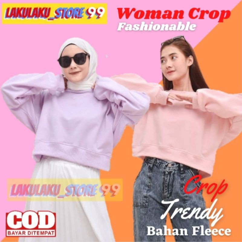 SWEATER CROP OVERSIZE WANITA SWEATER CROP WANITA  SWITER CROP OVERSIZE CEWEK