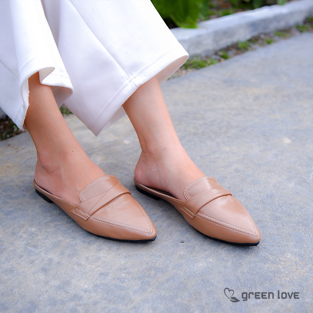 Green Love Slip on Mules DYNAMITE