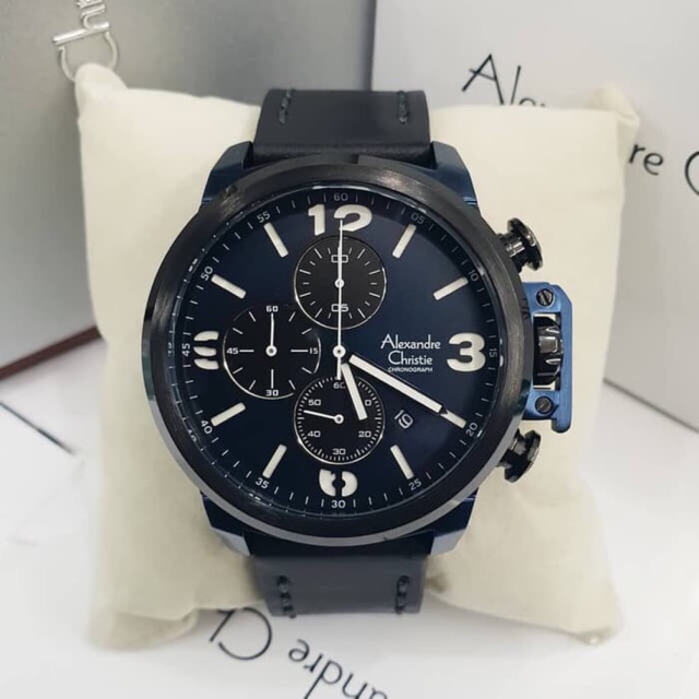 Jam tangan pria alexander cristie original ac6280 black and blue