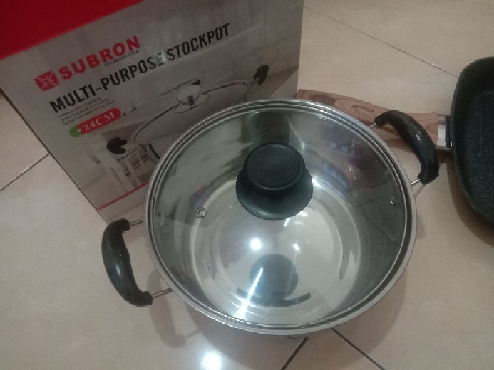 Subron Panci Sop Soup Pot Stainless Tutup Kaca / Panci Kuping Serbaguna Subron