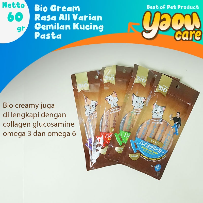 (PROMO) Bio Creamy Treats isi 4 pcs / GROSIR Snack Kucing setara Meo Me-O