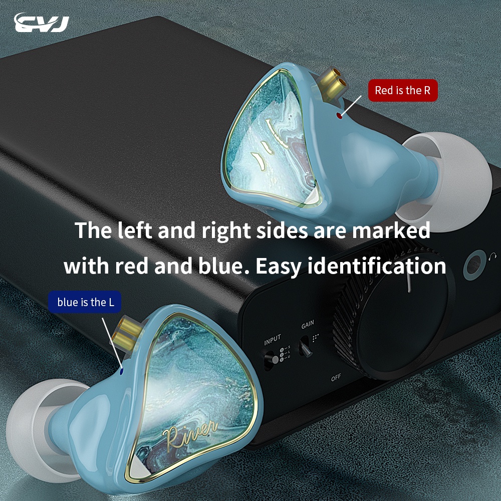 Cvj River Dusk Autumn Moon Earphone HIFI 1BA + 1ddd Hybrid Teknologi Resin Heavy Bass