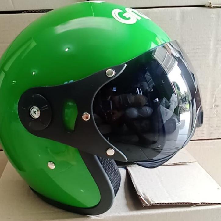 [TuQ ㊍] bisa cod helm bogo retro Pilot sni Ojol Maxim kaca datar hitam //Kirim Langsung