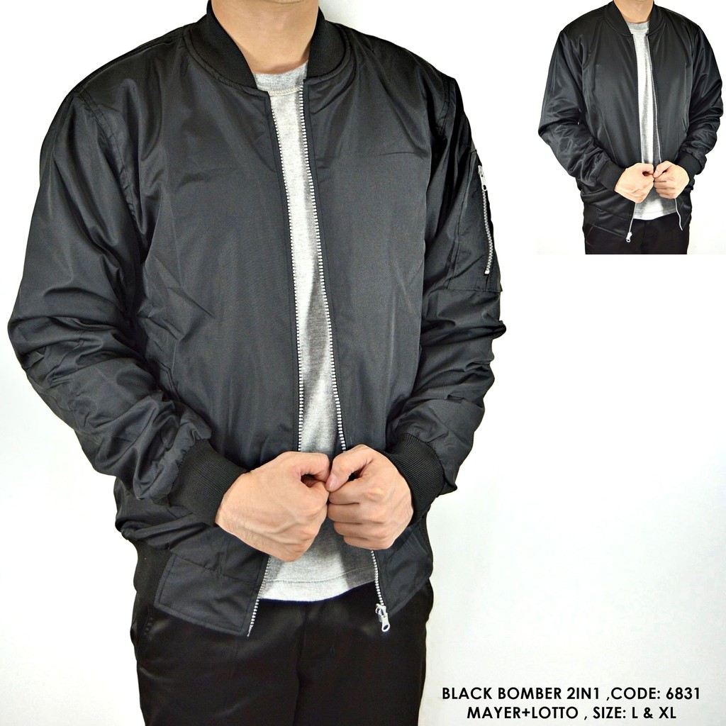 ONDENG88 JAKET  BOMBER  MOTOR HITAM POLOS PRIA TERBARU 