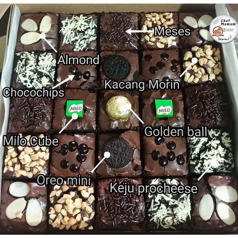 Fudgy Brownies dark chocolate / Fudgy Brownies Shiny Crust / brownies skat uk 20x20cm