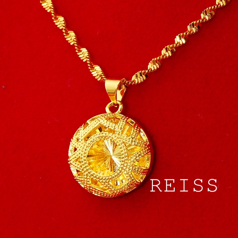 Kalung Rantai Emas 24K 100% Original Dengan Liontin Hati Untuk Wanita