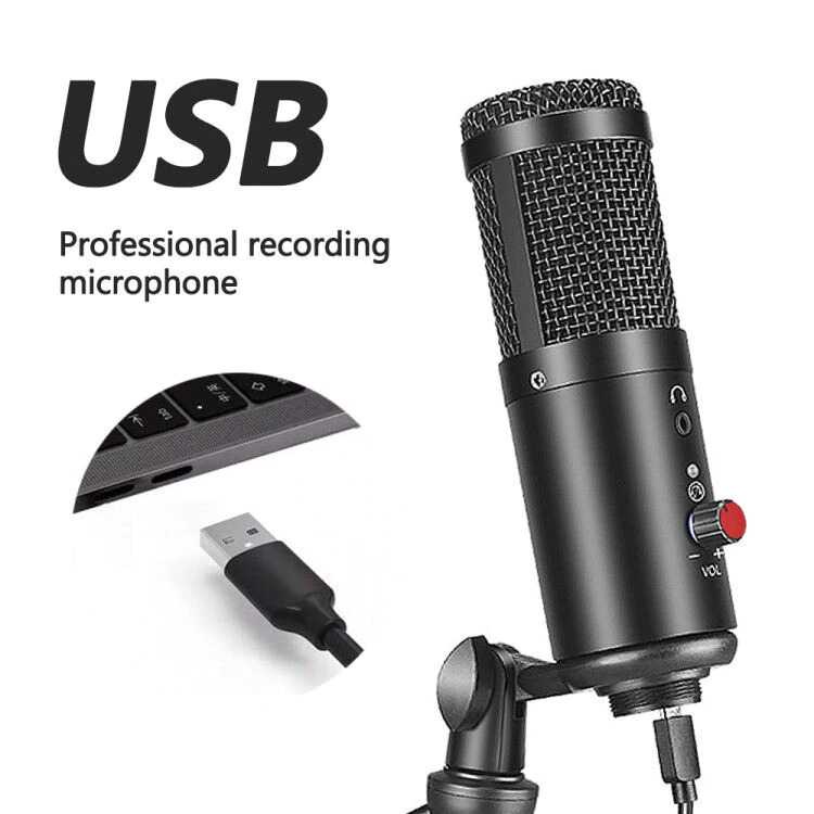 (BISA COD) RVOSTR YICHUANG Microphone Condenser USB DJ Live Recording with Stand MP1S10