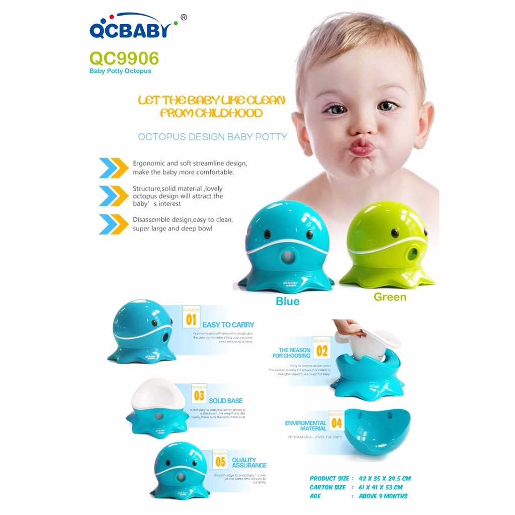 QCBaby Baby Potty Octopus / Pispot Anak QC9906